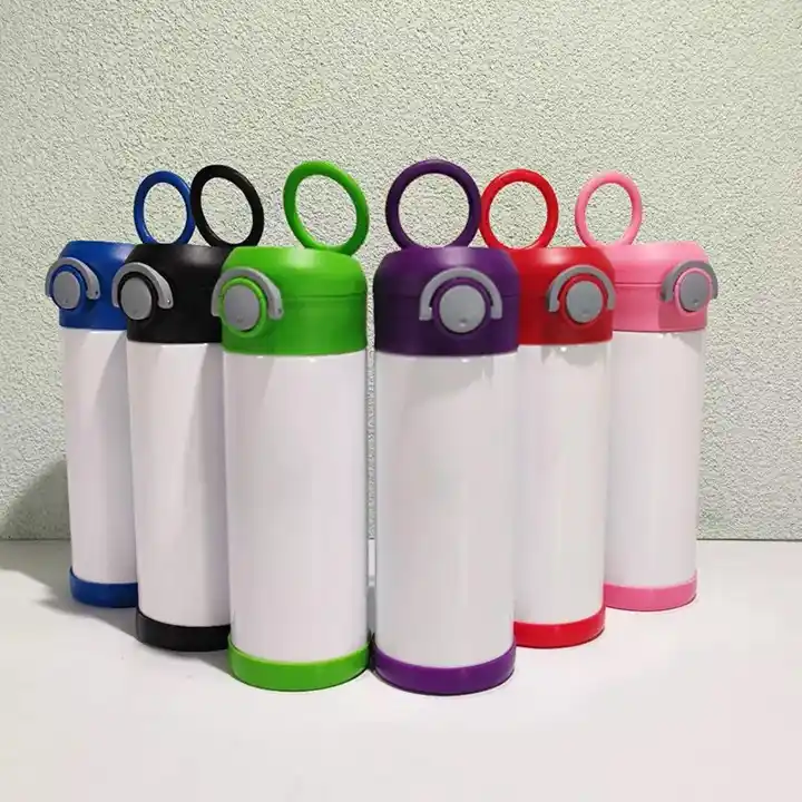 Source Hot sale 12oz sublimation stainless steel insulated white kids  tumbler bounce lid water bottle on m.