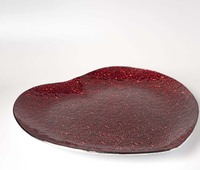 Hot Selling Glazen Oplader Hartplaat Goedkope Groothandel Fruit Plaat Met Rood Voor Bruiloft Decoratie