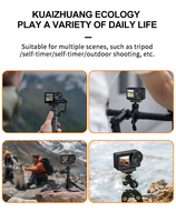 Adaptateur de fixation pour caméra d'action KC09 avec trou de vis 1/4 pouce et base plate pour perches d'extension de vlogging