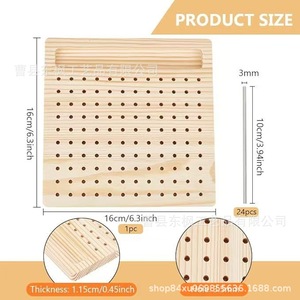 Planche à crocheter en bois carrée avec support pour aiguilles en acier inoxydable pour le travail du fil et le bricolage - Product Image 4