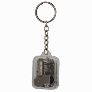 Collier pendentif boîte à musique, cadeau créatif, porte-clés en acrylique, mini porte-clés musical rotatif Château dans le ciel - Product Image 5