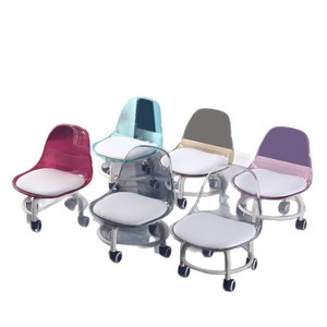 Transparent Kids Chair With Casters Jelly Color Sponge Seat Support Structure For Child - Product Image 5