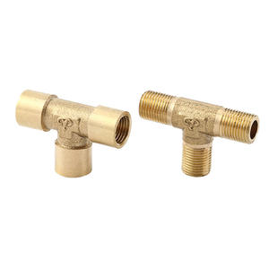 Coudes pneumatiques et tés filetés tout en cuivre, accessoires de plomberie à double embout mâle/femelle à 4 points pour milieu de travail pneumatique - Product Image 1