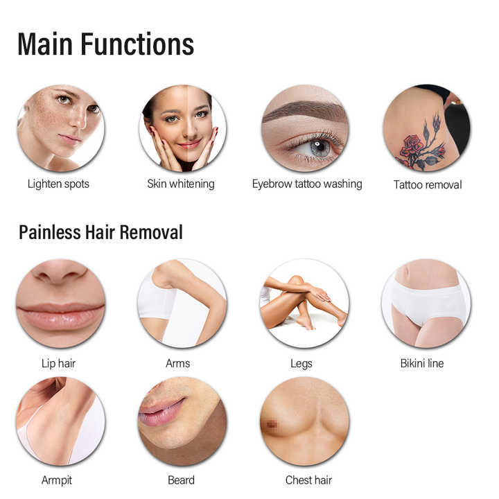 2024 Portable Painless 2 in 1 Yag Pico Second Laser Machine 808nm Diode Laser Tattoo Removal & Hair Removal Lazer Machine
