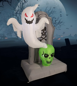 Décoration <span class=keywords><strong>de</strong></span> jardin gonflable animée pour Halloween : Tombe, citrouille et fantôme en PVC/caoutchouc <span class=keywords><strong>de</strong></span> 2,4 m avec impression en typographie - Product Image 4