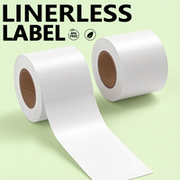 Papier d'étiquettes thermiques sans support adhésif Full-Tack 58 mm de haute qualité certifié ISO blanc découpé sur mesure amovible