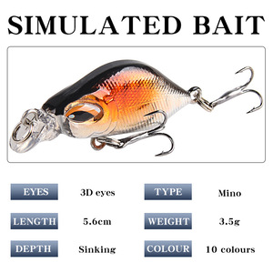 Xinyu – leurre de pêche Minnow, 4.4cm, 3.5G, appât dur coulant avec hameçon triple pour la pêche au bar, 10 pièces - Product Image 5