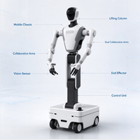 Robot composite à double bras Y1, 22 degrés de liberté, manipulateur mobile de téléopération VR, charge utile de 5 kg, répétabilité de ±0,03 mm, prise en charge ROS2