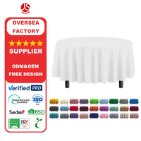 Nappe de table jetable en PEVA de couleur unie, ronde, résistante, décorative, pour banquet, mariage, fête