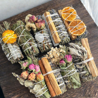 Pot-pourri purifiant à la lavande naturelle, lot de sauge blanche et sauge bleue, produits aromatiques d'aromathérapie