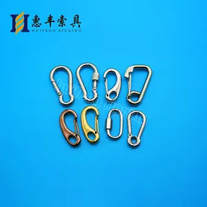 Huifeng-mosquetón de acero inoxidable, aparejo de alta resistencia DIN 5299, forma C, 304, 316