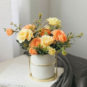 New Decorative Artificial Flower Potted Set Wedding Bouquet Decoration Desktop <b>Ornaments</b> Home Decorations - Product Image 5