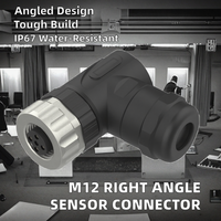 OEM personalizado hembra A/B/D código Sensor señal montaje ángulo recto M8 M12 conector de plástico 4P IP67 campo grabable conector