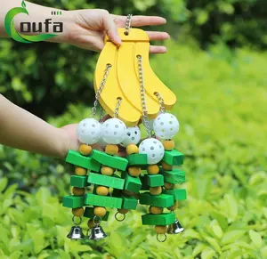 Extra Large Bird Parrot Toys Multicolored Natural Wooden Blocks Tearing Toys For Birds Parrots