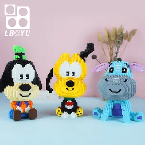Koleksi kartun Mickey dirakit Pluto Goffy anjing berlian batu bata tokoh Minnie mikro bangunan blok mainan