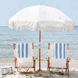 Hersteller Premium-Klappbarer Holz-Rucksack Tommy Beach Outdoor-Stuhl, tragbares antikes Canvas-Garten-Pool Camping-Sonnenlehne