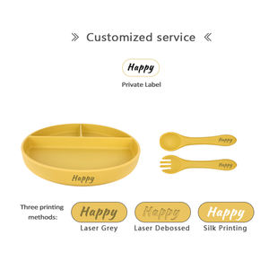 Harga Pabrik MOQ Lebih Rendah Piring Bayi Silikon Bebas BPA Dengan Peralatan Makan Logo Kustom Tersedia - Product Image 4