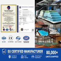Piscine hors sol de 4 m avec escalier, finition composite imitation bois pour spa de loisirs extérieur