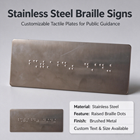 Plaques Tactiles Personnalisables en Acier Inoxydable avec Braille – Marqueurs de Direction Publics à Points en Relief pour Ascenseurs, Halls et Zones de Service