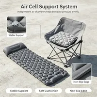 Matelas pneumatique individuel à gonflage rapide en nylon pour l'extérieur avec pompe à pied et coussin gonflé pour le camping, la randonnée et les pique-niques