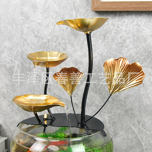 Fuente Decorativa Redonda de Vidrio y Hierro para Acuario, Mini Fuente para Hogar u Oficina, Arte Decorativo - Product Image 2