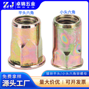 น็อตยึดหัวหกเหลี่ยมแบบแบนชุบสังกะสี Zhuojin Hardware ขนาด M3 M4 M5 M6 M8 M10 M12 สำหรับงานก่อสร้าง - Product Image 5
