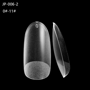 Long Almond Clear Nail Tips Full Cover No <b>Filing</b> Transparent False Acrylic Fingernails 12 Sizes - Product Image 1