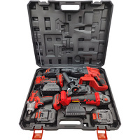 Kit combinado de herramientas eléctricas múltiples de venta directa de fábrica: taladro inalámbrico, amoladora angular, martillo rotatorio y llave de impacto con batería de litio universal