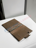 Personnalisé A4 A5 A6 A7 Pu cuir 6 anneaux portefeuille galets économie d'argent classeur cahier avec feuille d'or conception de couverture en relief