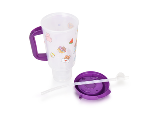 32 Ounce Eco-Friendly Plastic <b>Travel</b> <b>Mug</b> <b>with</b> Swivel Lid <b>Handle</b> Straws (Custom Logo) for Sale - Product Image 3