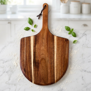 Pala para Pizza de Madera de Acacia y Bambú, Incluye Mango, Tabla de Charcutería, Espátula para Pizza, Herramienta para Hornear Pan y Pizza de Madera - Product Image 1