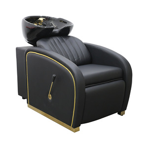 Modern Reclining Shampoo Chair with Ceramic Basin and Metal Frame Multifunctional Hair Washing <b>Bed</b> for Salon Use - Product Image 6