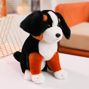 Peluche de Perro Kawaii Sentado y Acostado, Adorable Almohada de Perro de Montaña Bernés para Aliviar el Estrés - Product Image 1