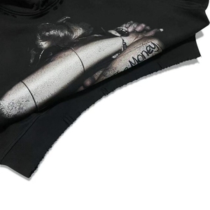 Sudadera con Capucha de Alta Calidad para Hombre, Estilo Oversize, Diseño con Estampado Urbano, Color Negro, para Venta al Por Mayor - Product Image 6