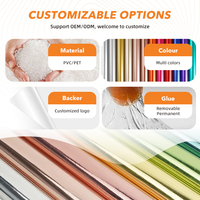 Materiales Autoadhesivos Cromo Espejo Metálico Oro Plata Rosa Dorado Gráfico Plotter Corte Vinilo Rollos