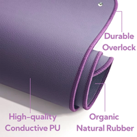Tapis de mise à la terre anti-statique conducteur haute résistance Litchi Grain Grounding Purple Mat, conception anti-statique pour utilisation sur bureau et au sol