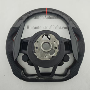 Accesorios Interiores para Automóviles en Oferta, Volante de Cuero con Fibra de Carbono y Botón de Encendido, Compatible con Audi R8 - Product Image 4
