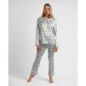 ADMAS GARDEN-Ensemble de pyjama pour femmes à manches longues et à poitrine ouverte, taille élastique, taille libre, en soie de lait, spandex ODM - Product Image 1