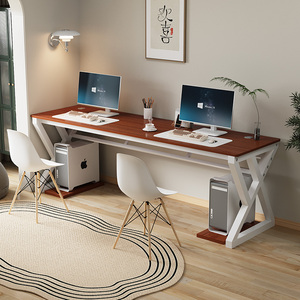 Meja ganda komputer <span class=keywords><strong>Desktop</strong></span> rumah kantor sederhana Modern logam dengan meja kerja panjang atau meja kamar tidur meja Laptop - Product Image 3