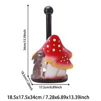 Nouveau Porte-serviettes de cuisine écologique en fer forgé et métal, motif Lapin américain et Champignon, artisanat fait main, Pâques Printemps