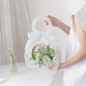 Cajas de papel vacías personalizadas para el Día de San Valentín, decoración de boda, flores, mango redondo, embalaje de regalo, gran oferta - Product Image 2