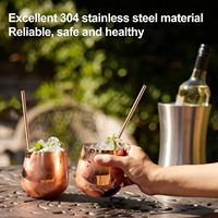 560ml Lebensmittelechter 304 Edelstahl Kupfer Stiellos Weintumbler Becher Set 2 Langlebige Umweltfreundliche Luxus Moscow Mule Tassen für Zuhause
