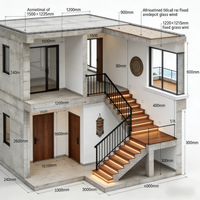 Services professionnels de conception d'architecture de maison à deux étages de style africain, plan de maison moderne avec garage et aménagement d'atelier
