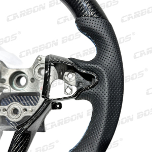Volante Deportivo de Fibra de Carbono Negra con LED y Alcántara para Hyundai Elantra <span class=keywords><strong>N</strong></span> I30 <span class=keywords><strong>I20</strong></span> 2019 2020 2021 2022 <span class=keywords><strong>2023</strong></span> 2024 2025 - Product Image 3