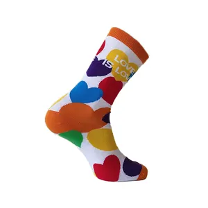 Chaussettes de sport colorées pour femmes et hommes en coton jacquard personnalisé de gros