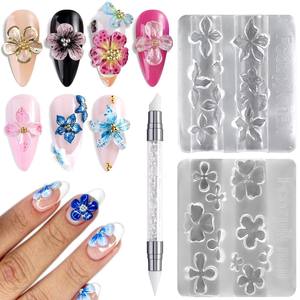 Molde de Silicona para Arte de <span class=keywords><strong>Uñas</strong></span> de Verano con Conchas Marinas y Estrellas de Mar de Océano y Playa, Molde de Lazo y Cinta, Accesorios para Arte de <span class=keywords><strong>Uñas</strong></span> DIY, Molde de <span class=keywords><strong>Flor</strong></span> y Mariposa - Product Image 3