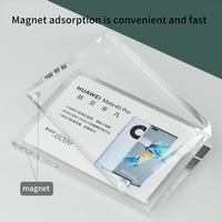 Support d'affichage publicitaire en acrylique biseauté pour bureau, cadre incliné magnétique pour étiquettes de prix et cartes, idéal pour les marchés et événements