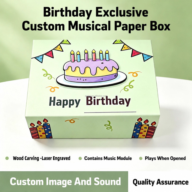 Custom Musical Birthday Box for Girls Open to Play Music Paper Jewelry Music Box Personalized Gift