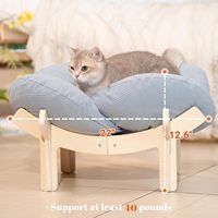 Cama para Gatos de Madera con Cojín, Sofá Cama para Mascotas, Silla Elevada para Gatos de Interior, Adecuada para Cachorros, Muebles para Gatos