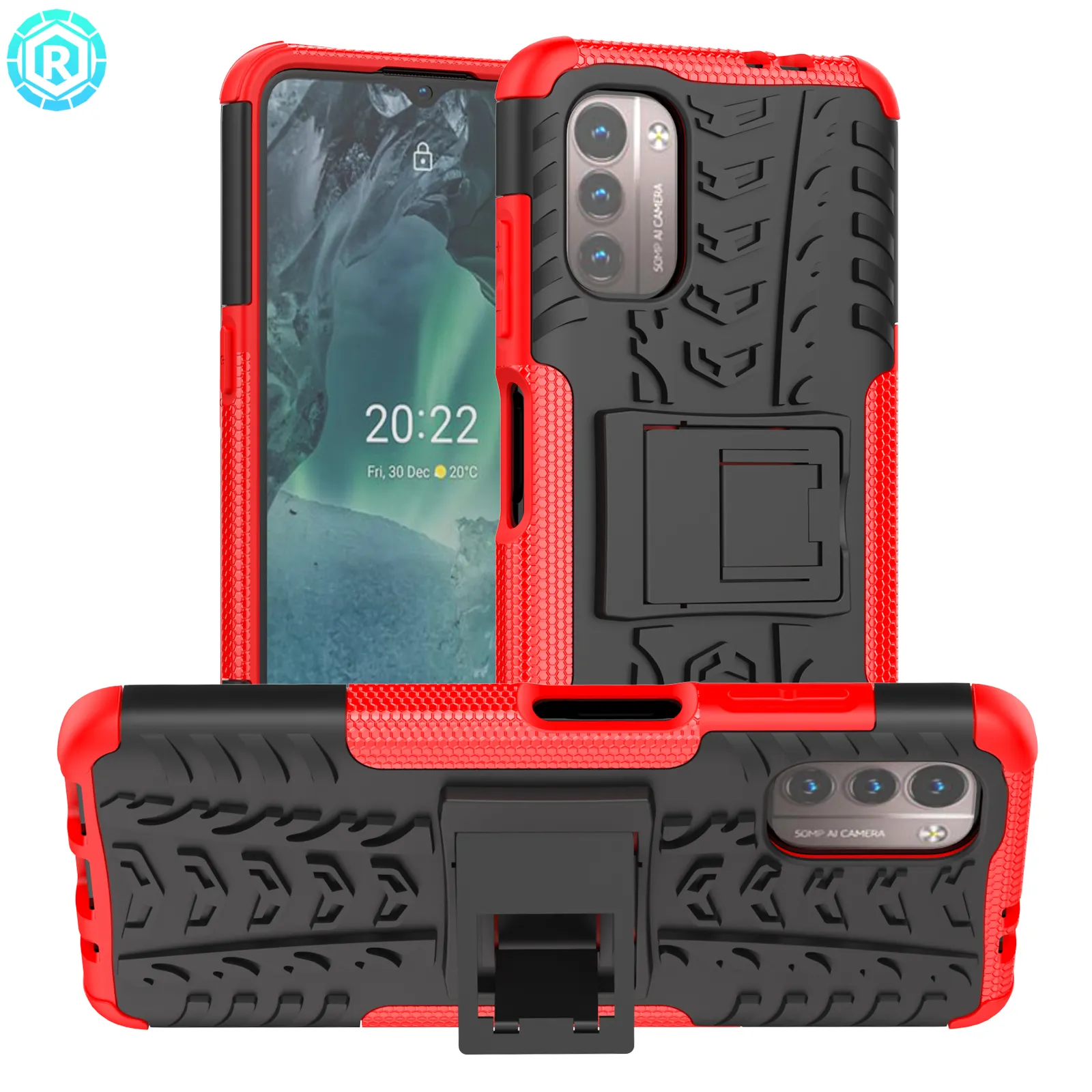 Roiskin थोक TPU + पीसी Shockproof Kickstand मोबाइल फोन के मामले में नोकिया G21 4G फोन वापस कवर के लिए